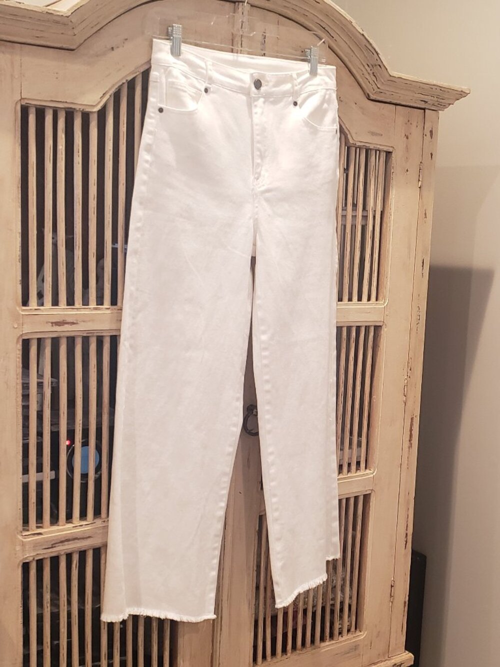 Copper Key High Waist Wide Leg White Denim Jeans Size 7